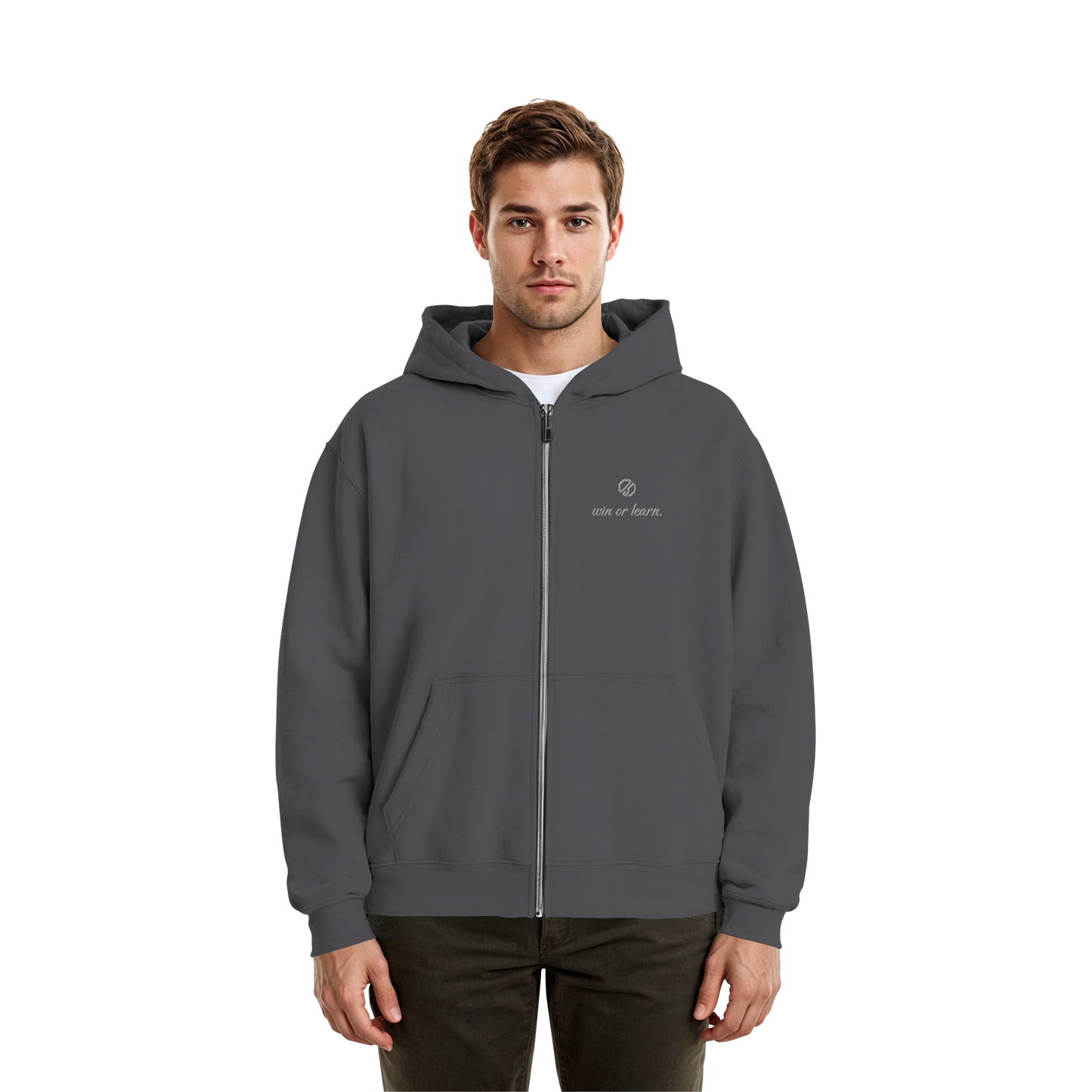 win or learn. - Zip-Hoodie