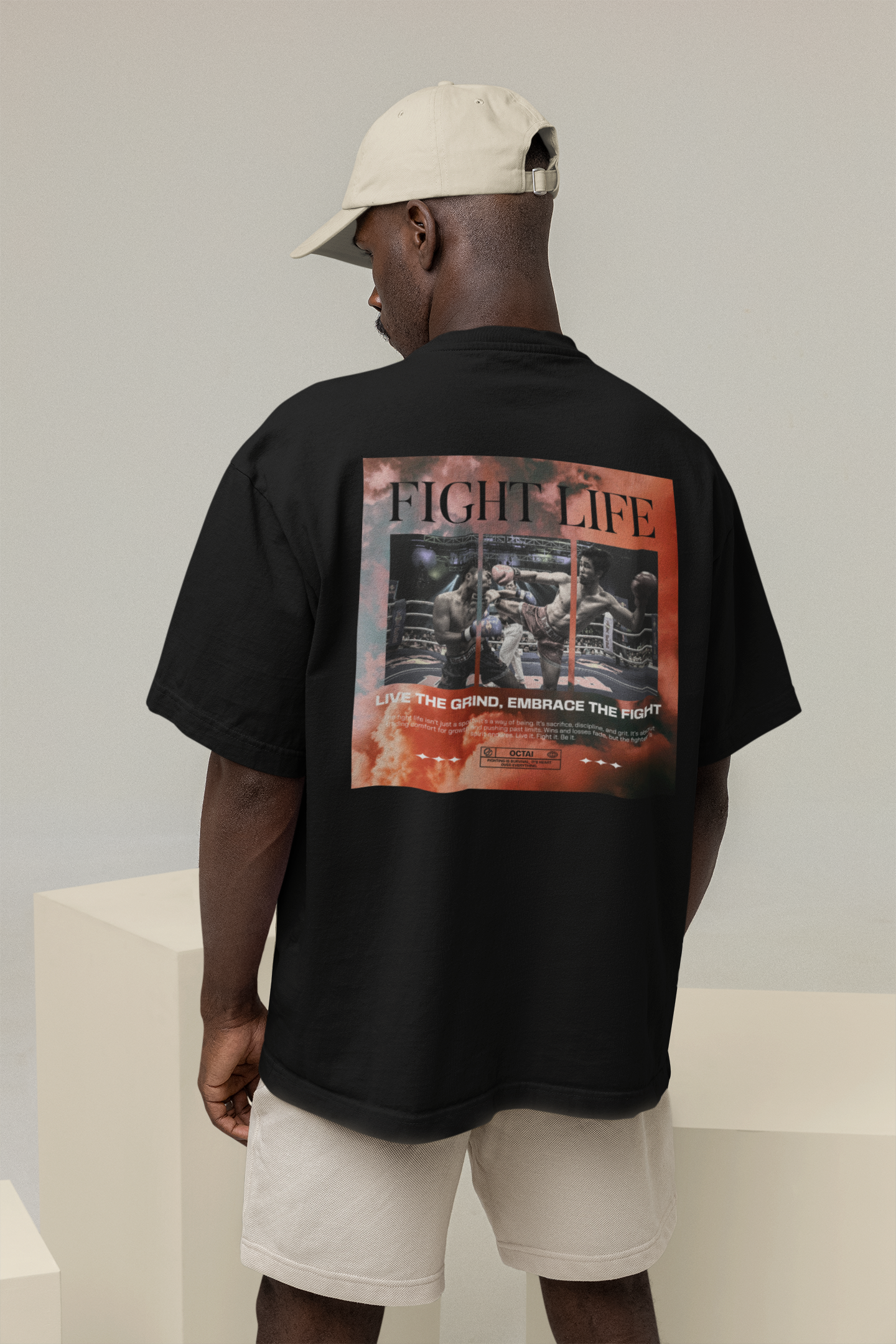 Fight Life Oversize T-Shirt Big Sleeves