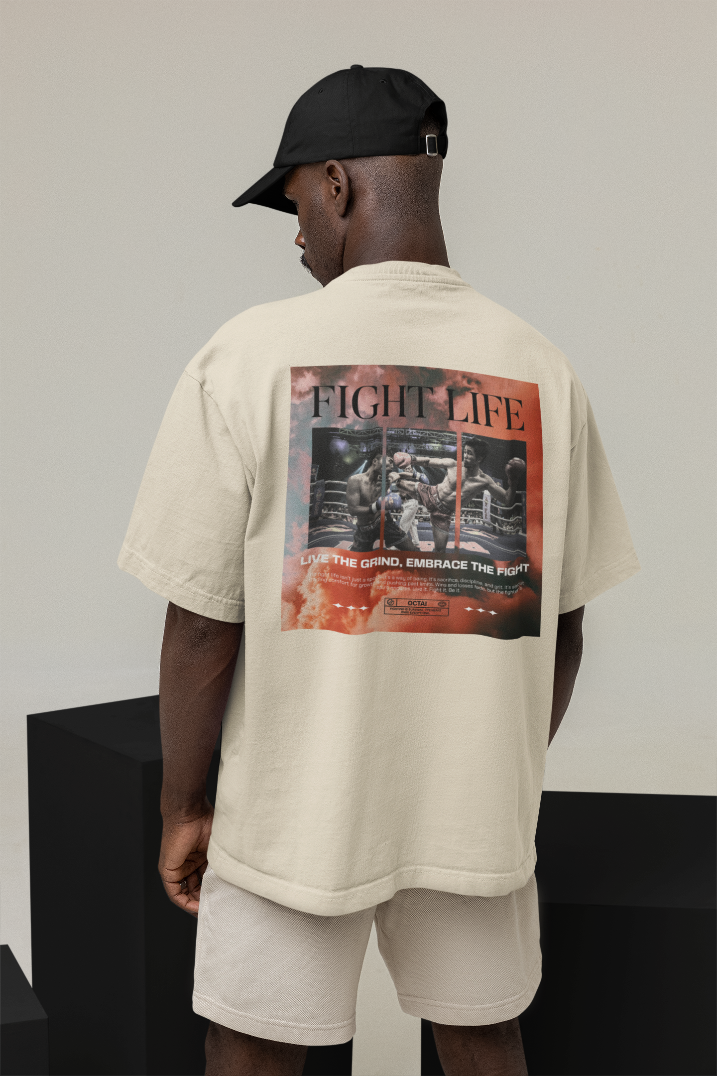 Fight Life Oversize T-Shirt Big Sleeves